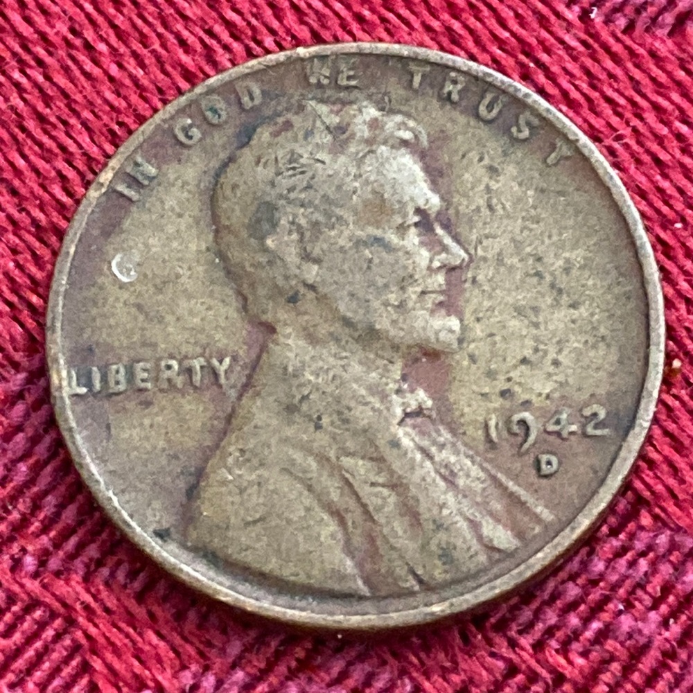 Vintage 1942D Wheat One Cent